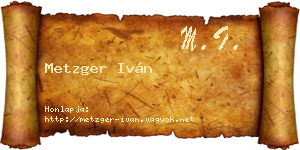 Metzger Iván névjegykártya